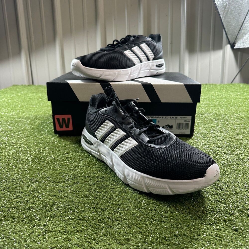 adidas Cloudfoam Flex Laces Women's US 10 Black Sneakers HQ4960